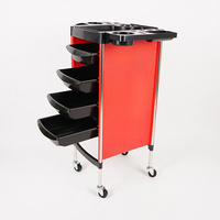 Chariot de Salon de Coiffure Durable à Tiroirs, Chariot de Coiffure Portable, Station de Rangement de Beauté à 4 Niveaux pour Coiffeurs