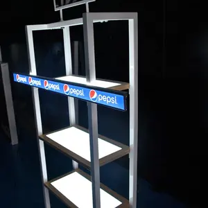 Panel LED akrilik tanpa bingkai, dengan lembar lampu untuk rak display toko ritel, iklan LED