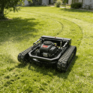 Cortadora de Césped Moderna a Gasolina <span class=keywords><strong>con</strong></span> Control Remoto y Orugas de Alta <span class=keywords><strong>Tracción</strong></span> para Terrenos Irregulares - Product Image 1