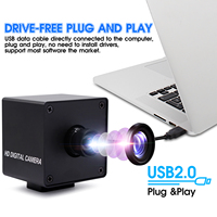 Cámara Web USB ELP Mini 4K, 30 fps de Alta Velocidad, Sin Distorsión, Controlador Gratuito para PC