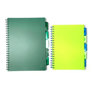 Aangepaste Logo Maken Machine Prijs A4 A5 Dagboek Schrijfboek Hardcover Spiraal Notebook Met Gekleurde Index Tab Verdeler