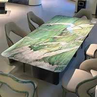 Ensemble de table à manger en marbre naturel de luxe italien de haute qualité, personnalisable, vert Baidafei
