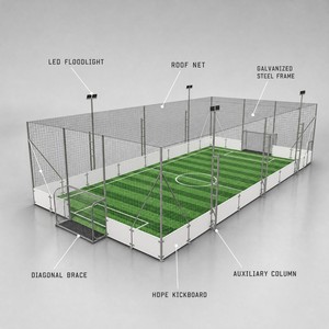 <span class=keywords><strong>Campo</strong></span> da Calcio a Gabbia 20x10m, Mini <span class=keywords><strong>Campo</strong></span> da Calcio Completamente Chiuso con Altezza 6m e Illuminazione LED - Product Image 3