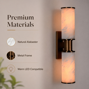 Custom Natural Alabaster <b>Wall</b> <b>Light</b> Modern Brass <b>Wall</b> <b>Sconce</b> Double Tube Decorative Indoor <b>Wall</b> Lamp for Hotel Hallway Bathroom - Product Image 2