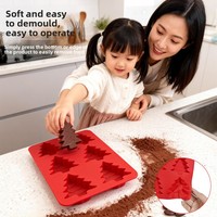 Moule à gâteau en silicone de qualité alimentaire en forme de sapin de Noël, résistant à la chaleur, pour la cuisson, ustensiles de cuisine pour les fêtes