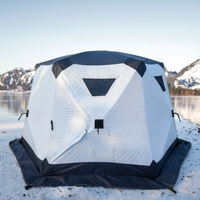 Tente de camping pliable pour 4 à 6 personnes, trois couches, en coton Oxford imperméable, isolée, protection contre le froid, la neige et la glace, pour l'hiver