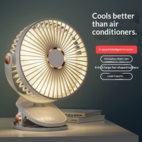 Ventilateur de poche multifonctionnel avec lumière nocturne, rechargeable par USB, silencieux, mini ventilateur en ABS/PC pour étudiants