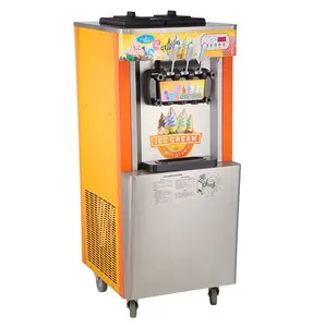 22L/h 3 Flavors Soft Ice Cream Maker Machine Commercial Soft Serve Kitchen Ice Cream Machine