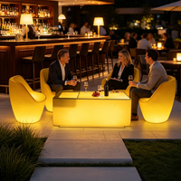 Table de bar lumineuse personnalisée avec logo, haute qualité, pour discothèque, pub, 16 couleurs RGB, étanche IP65, télécommande, table de bar illuminée