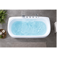 Baignoire autoportante de luxe en surface solide, baignoire moderne pour salle de bain résidentielle
