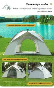 3-4 Person Large Family Camping Tent Waterproof 3000mm 210D Oxford Glamping Automatic Tent ATSK-1 Automatic Tent ATSK-1 - Product Image 3