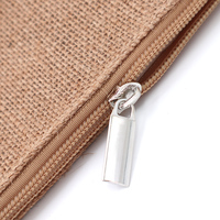 Pochette cosmétique en jute naturelle biodégradable avec fermeture éclair et logo personnalisé