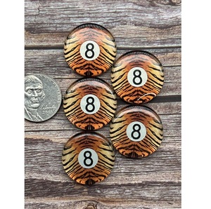 Tiger Print 8 Ball Doublet Cabochon Loose Gemstones For Jewelry Making Artisan <b>Crafting</b> Unique Designer Beading Projects - Product Image 1