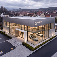 Diseño de Edificio Comercial Prefabricado, Construcción de Acero, Edificio de Apartamentos, Centro Comercial con Cortina de Vidrio, Sala de Exposiciones de Autos 4S