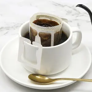 Filtros de papel para café portáteis, filtros de papel para pendurar no ouvido, filtro de gotejamento, feitos à mão