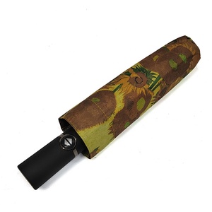 Parapluie de voyage compact entièrement automatique coupe-vent en pongé, motif Tournesols de <span class=keywords><strong>Vincent</strong></span> Van Gogh, baleines en fibre de verre, pour hommes et femmes, cadeau d'affaires - Product Image 2