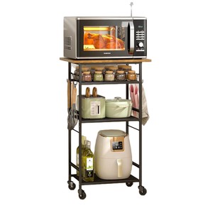 Carrito de cocina portátil, gran capacidad, estante de almacenamiento con ruedas, carrito móvil multifuncional - Product Image 5