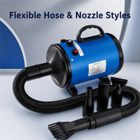 Sèche-cheveux pour animaux de compagnie à moteur AC haute puissance, 2000W, faible bruit, vitesse variable, buse en plastique, protection contre la surchauffe, rose