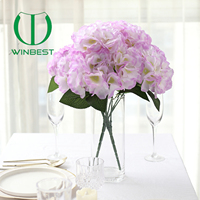 Bouquet de fleurs artificielles d'hortensias, fleurs artificielles au toucher réel pour les centres de table de mariage, décorations de table de fête