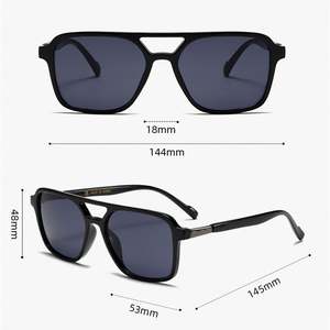 Lunettes de soleil pilote vintage 2025 personnalisées avec logo, grande monture, pour hommes et femmes, protection UV400, double pont, forme carrée - Product Image 6