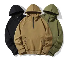 Wholesale Knit Hoodies High Weight Custom Print Zipper Collar Blank Oversized New Arrive Men hoodie