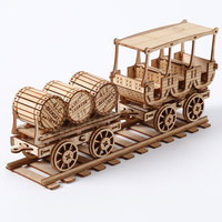 Puzzle 3D en bois à assembler soi-même, modèle de wagon de train rétro, jouet décoratif