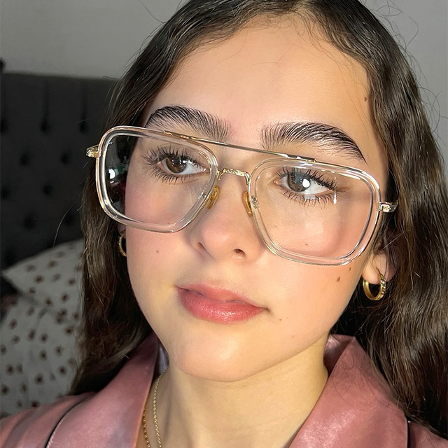 LBA Fashion TR90 Metal Frame Eyeglasses 2024 Vintage Square Spectacle Custom Logo Optical Glasses for Women Men Diamond Face