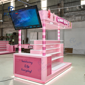 Chọn và trộn kẹo hiển thị kiosk kẹo màu hồng kiosk hiển thị đồ nội thất 3D kiosk thiết kế kẹo Showcase để bán - Product Image 5