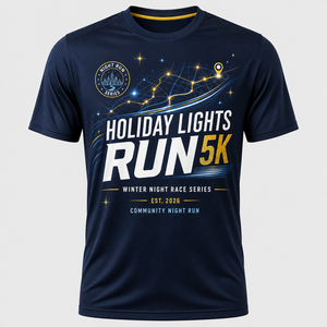 Camiseta Personalizada para Carrera Nocturna de Navidad, Ropa para Eventos Deportivos, Camiseta para Carrera de 5K - Product Image 2