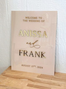 Letrero de bienvenida acrílico 3D personalizado para boda, letrero acrílico con bordes ondulados, apellido, boda, ensayo, <span class=keywords><strong>cena</strong></span>, Baby Shower, evento, letrero Acrílico - Product Image 2