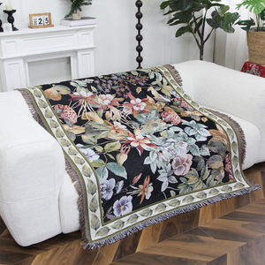 ओएम निर्माता कारखाने कस्टम विंटेज पुष्प जैक्वार्ड टेपेस्ट्री कंबल बुना हुआ फ्रिंज कंबल बुना हुआ फ्रिंज कंबल और बीविज्ञान प्रमाणित - Product Image 3