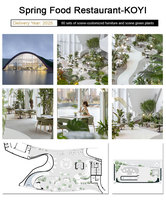 Cas de projet de meubles de restaurant d'hôtel solution unique ensemble de meubles d'hôtel table de restaurant personnalisée et ensemble de chaises