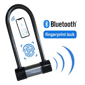 Fietsslot Alarm 120db Vingerafdruk Bluetooth Fiets Fiets U Slot Voor Motorfiets Elektrisch Fietsslot