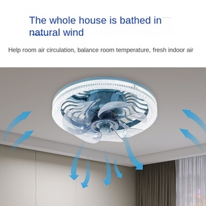 Wind speed E27 <b>socket</b> fan lamp, with remote control roof fan lamp adjustable color LED crystal ceiling fan lamp - Product Image 4