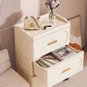 Armoire de rangement pour salle de bain, rangement pour l'espace restant dans la salle de bain, armoire de rangement en plastique imperméable à 3-4 niveaux avec roulettes - Product Image 5