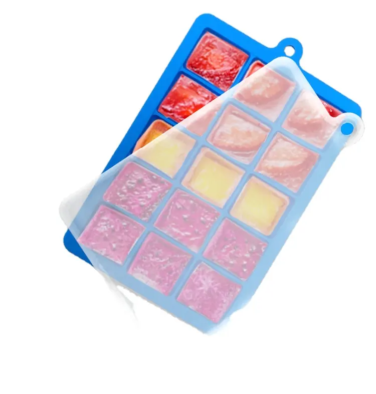BPA Free silikon Ice Cube tepsi dondurma ve buz Pop kalıp 15 delik