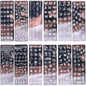 Piastra per Stamping <span class=keywords><strong>Unghie</strong></span> Personalizzata in Acciaio Inossidabile 6x12cm, Stampo per Trasferimento Stampa <span class=keywords><strong>Unghie</strong></span> - Product Image 4