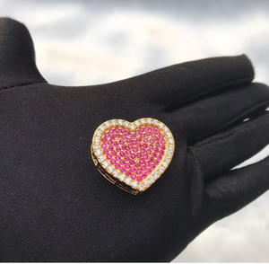 Collar de Moda Personalizado con Cadena de Eslabones Tipo Nugget de Acero Inoxidable, con Colgante de Corazón con Circonita y Piedra de Nacimiento de 12 Meses - Product Image 5