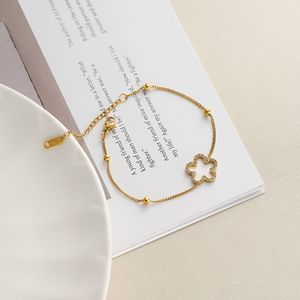 Bracciale in Acciaio Inossidabile Placcato Oro 18k con Zirconi e Farfalla Intarsiata, per Signore alla Moda - Product Image 3