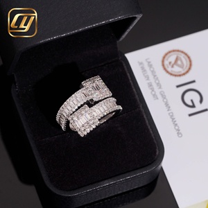 Luxury Women's White Gold <b>Emerald</b> Cut Diamond <b>Ring</b> Rhodium Plated GIA Certified Wedding Band Full Eternity Pave Setting - Product Image 1