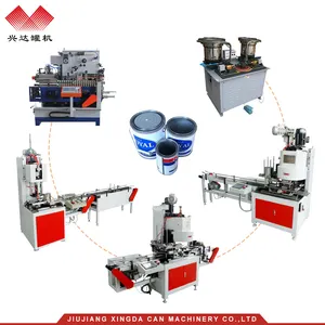 full automatic small round and oil square tin paint can sealing making machine