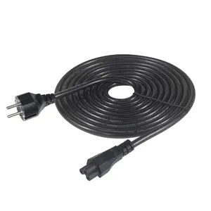 Wholesale 1.2M Vde Approval Europe Eu Euro Cloverleaf Ac Lead Cable Electric Plug European Iec C5 Power Cord For Notebook Laptop