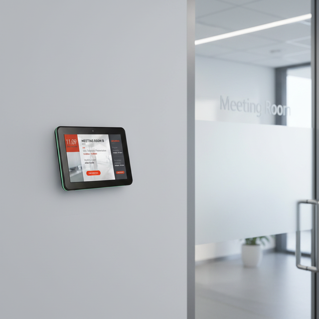 Wall Mounted 10.1 14 15.6 Inch NFC POE Touch Room Booking Commercial Android Tablet Digital Signage With Led Light bar