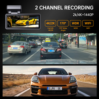 Caméra embarquée double objectif 4K du fabricant, mini caméra de voiture avec GPS et Wi-Fi, enregistrement en boucle, écran IPS, caméra embarquée avant et arrière 4K