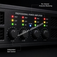 Amplificateur numérique professionnel de scène TD406/TD410 à 4 canaux 1U en métal avec sortie 650/1100W pour utilisation sur scène