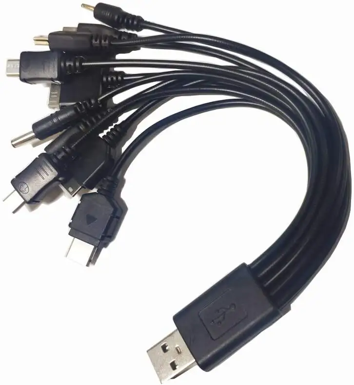 Câble multifonction universel 10-en-1 pour recharge USB, cordon de chargeur pour téléphones portables