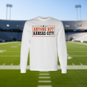 Camiseta de manga larga Anyone But Kansas City, color blanco, unisex, para adultos, cuello redondo, ropa deportiva - Product Image 3