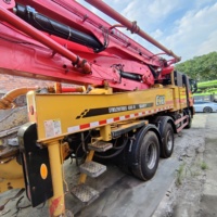 Pompe à béton Sany 43m d'occasion, prête à être expédiée sur chantier, avec machine de maintenance complète du châssis Benz 2023
