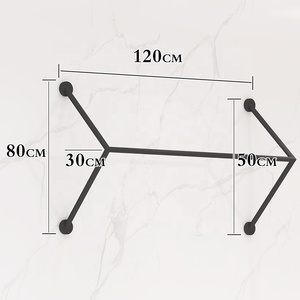 Garment Racks Manufacturer Wall Mounted Hanging Clothes Rack Metal Clothes Display Rack for Women <strong>Black</strong> Wall Mount <strong>Clothing</strong> <strong>Rail</strong> - Product Image 4