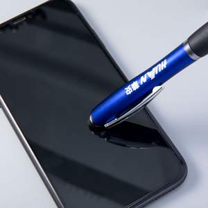 2021 profesyonel kalem tedarikçisi plastik hediye OEM Led ışık up yumuşak dokunmatik ekran kalemi özel logo Stylus promosyon tükenmez kalem - Product Image 4